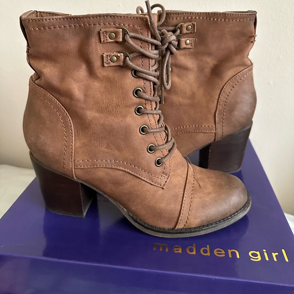Madden Girl Westmont Cognac Boot size 7.5